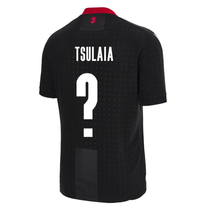 Hombre Camiseta Georgia Luka Tsulaia #0 Negro 2ª Equipación 24-26 La Camisa