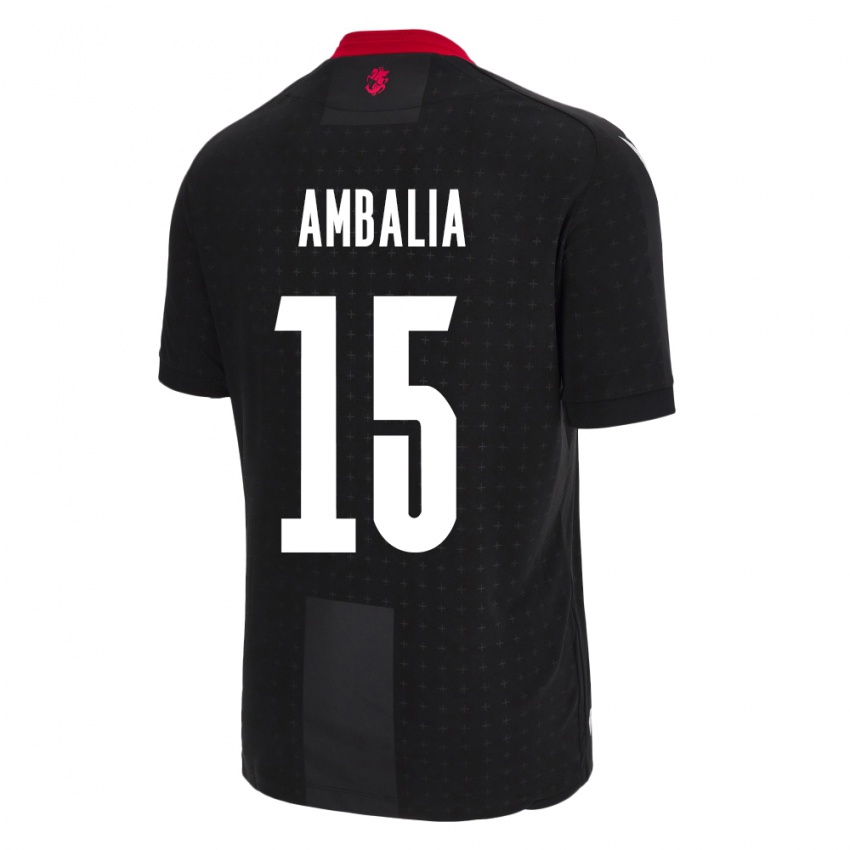 Hombre Camiseta Georgia Tinatin Ambalia #15 Negro 2ª Equipación 24-26 La Camisa