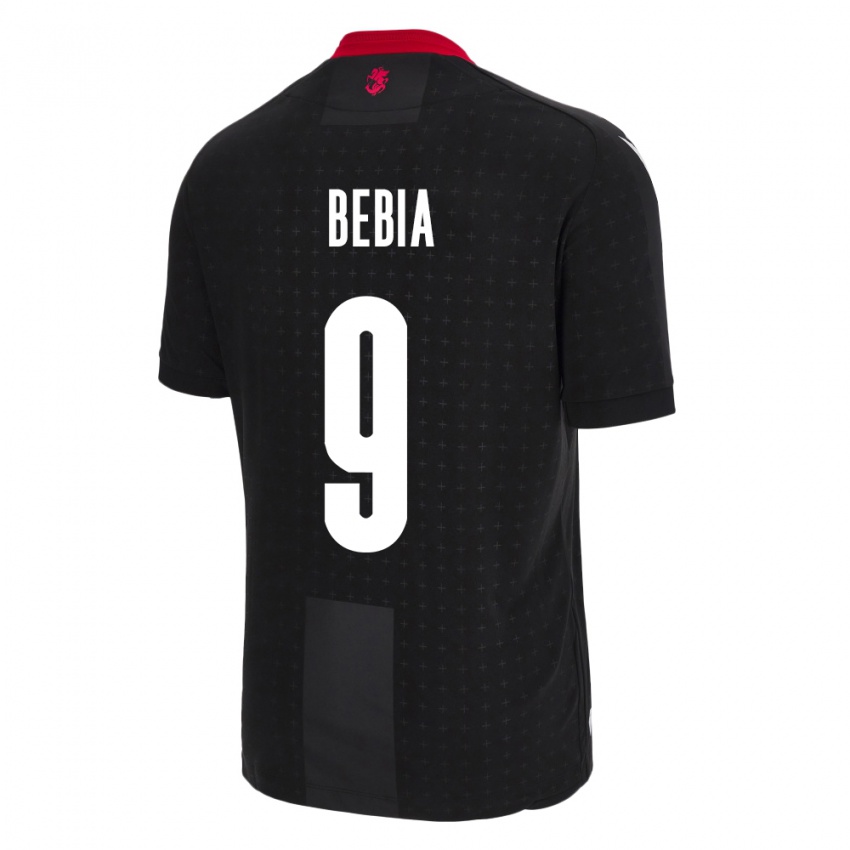 Hombre Camiseta Georgia Maiko Bebia #9 Negro 2ª Equipación 24-26 La Camisa