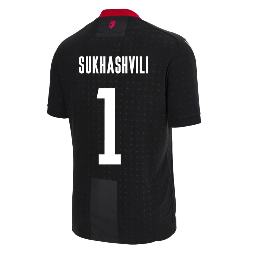 Hombre Camiseta Georgia Teona Sukhashvili #1 Negro 2ª Equipación 24-26 La Camisa