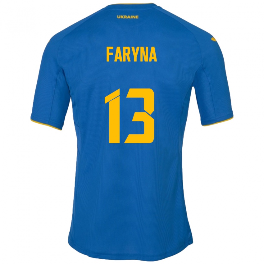 Hombre Camiseta Ucrania Maryan Faryna #13 Azul 2ª Equipación 24-26 La Camisa