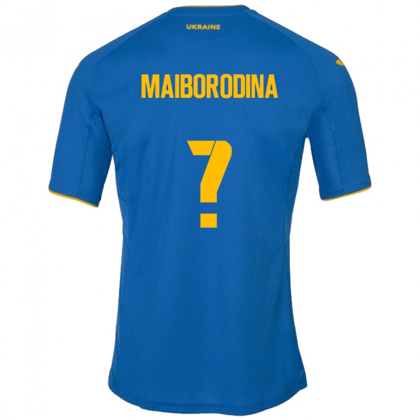 Hombre Camiseta Ucrania Iryna Maiborodina #0 Azul 2ª Equipación 24-26 La Camisa