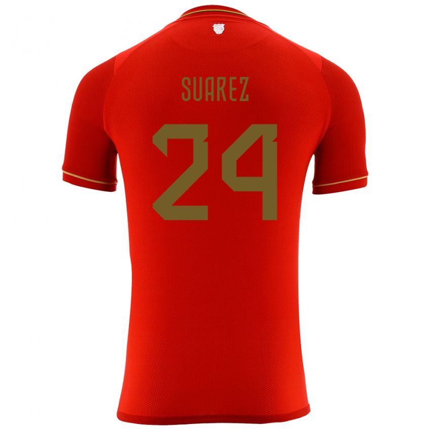 Hombre Camiseta Bolivia Marcelo Suárez #24 Rojo 2ª Equipación 24-26 La Camisa