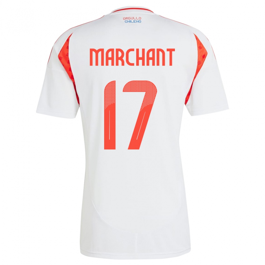 Hombre Camiseta Chile Francisco Marchant #17 Blanco 2ª Equipación 24-26 La Camisa