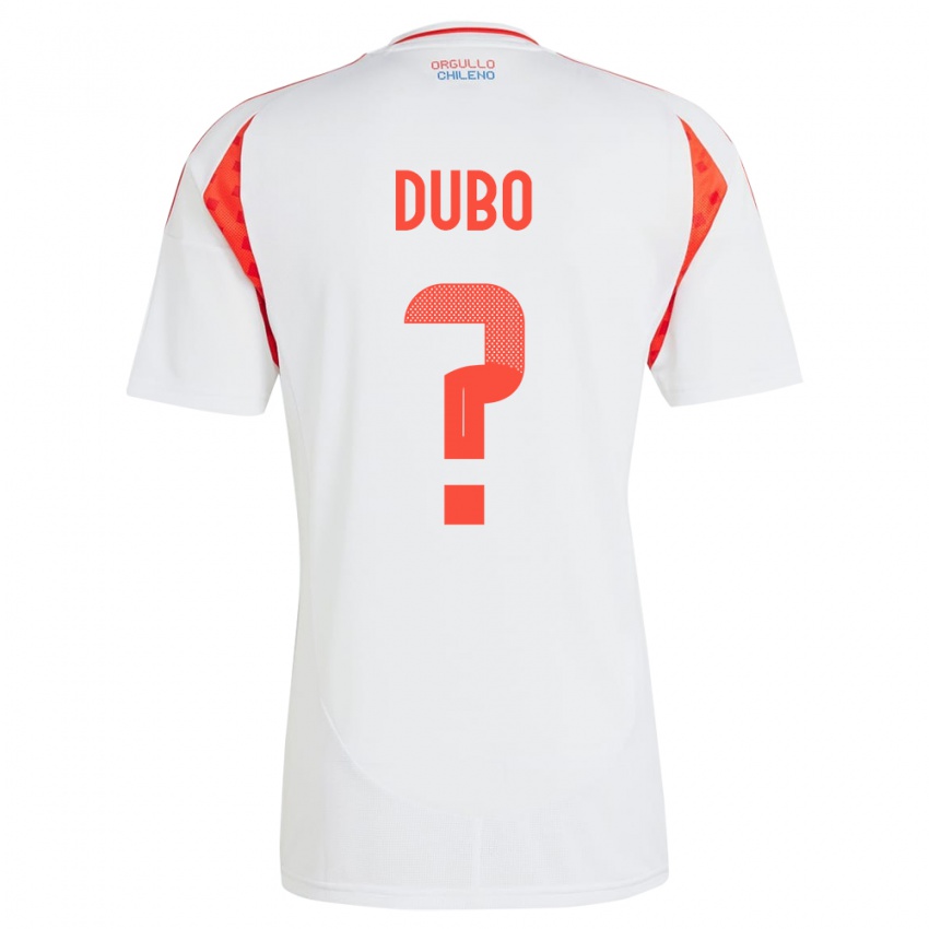 Hombre Camiseta Chile Alexander Dubó #0 Blanco 2ª Equipación 24-26 La Camisa