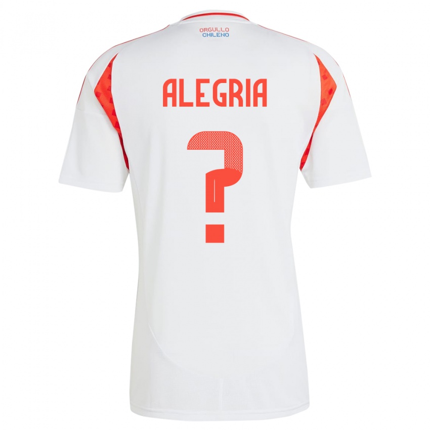 Hombre Camiseta Chile Ian Alegría #0 Blanco 2ª Equipación 24-26 La Camisa