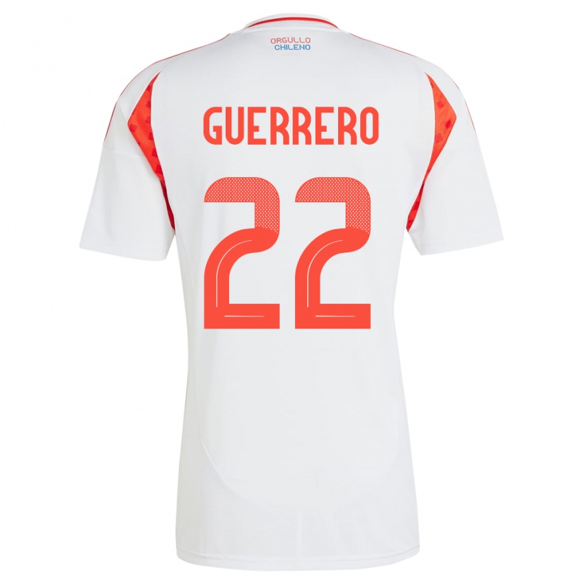 Hombre Camiseta Chile Kathalina Guerrero #22 Blanco 2ª Equipación 24-26 La Camisa