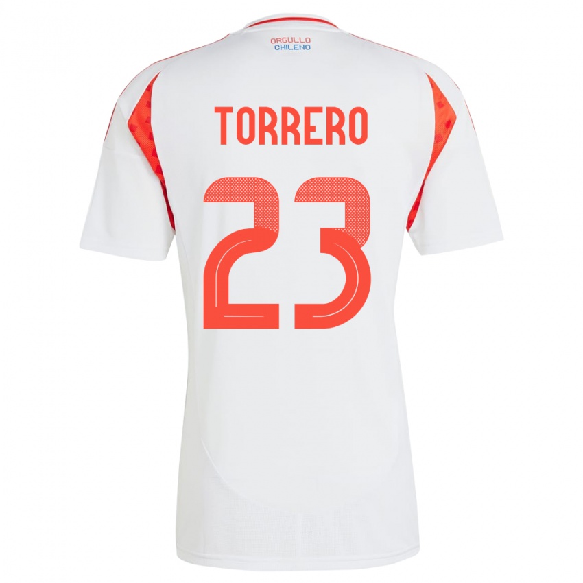 Hombre Camiseta Chile Ryann Torrero #23 Blanco 2ª Equipación 24-26 La Camisa