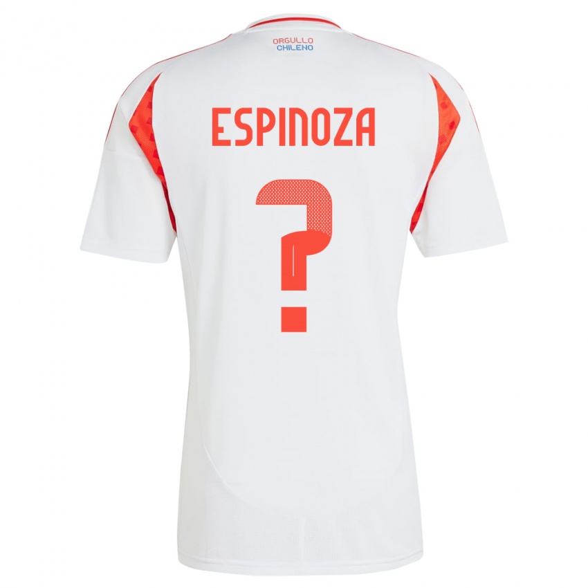 Hombre Camiseta Chile Gali Espinoza #0 Blanco 2ª Equipación 24-26 La Camisa