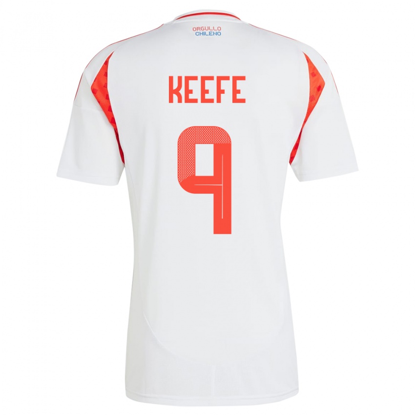 Hombre Camiseta Chile Sonya Keefe #9 Blanco 2ª Equipación 24-26 La Camisa