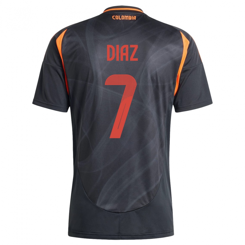 Hombre Camiseta Colombia Luis Díaz #7 Negro 2ª Equipación 24-26 La Camisa