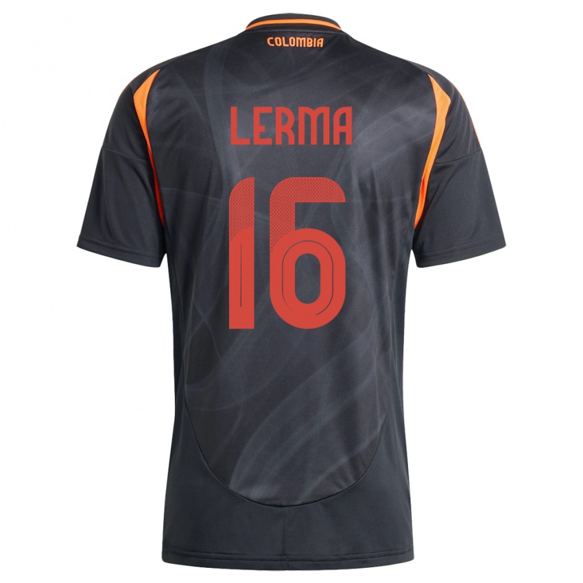 Hombre Camiseta Colombia Jefferson Lerma #16 Negro 2ª Equipación 24-26 La Camisa