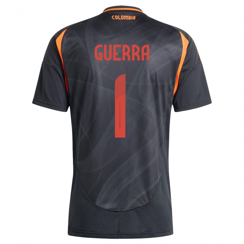 Hombre Camiseta Colombia Sebastián Guerra #1 Negro 2ª Equipación 24-26 La Camisa