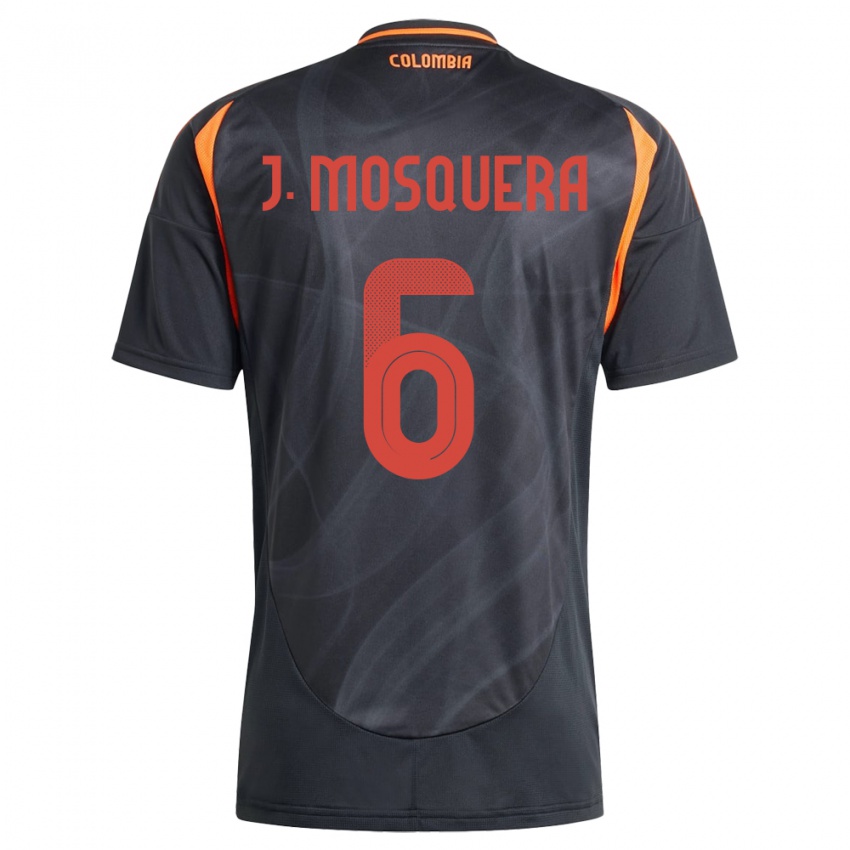 Hombre Camiseta Colombia Juan Mosquera #6 Negro 2ª Equipación 24-26 La Camisa