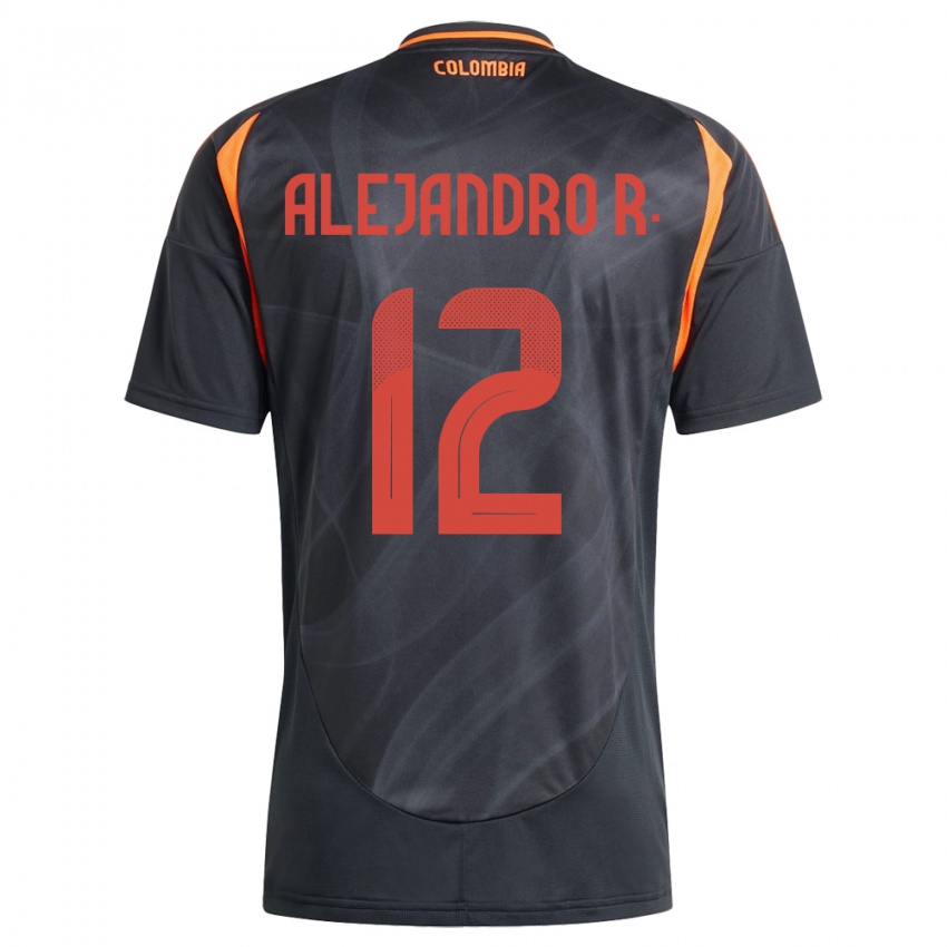 Hombre Camiseta Colombia Alejandro Rodríguez #12 Negro 2ª Equipación 24-26 La Camisa