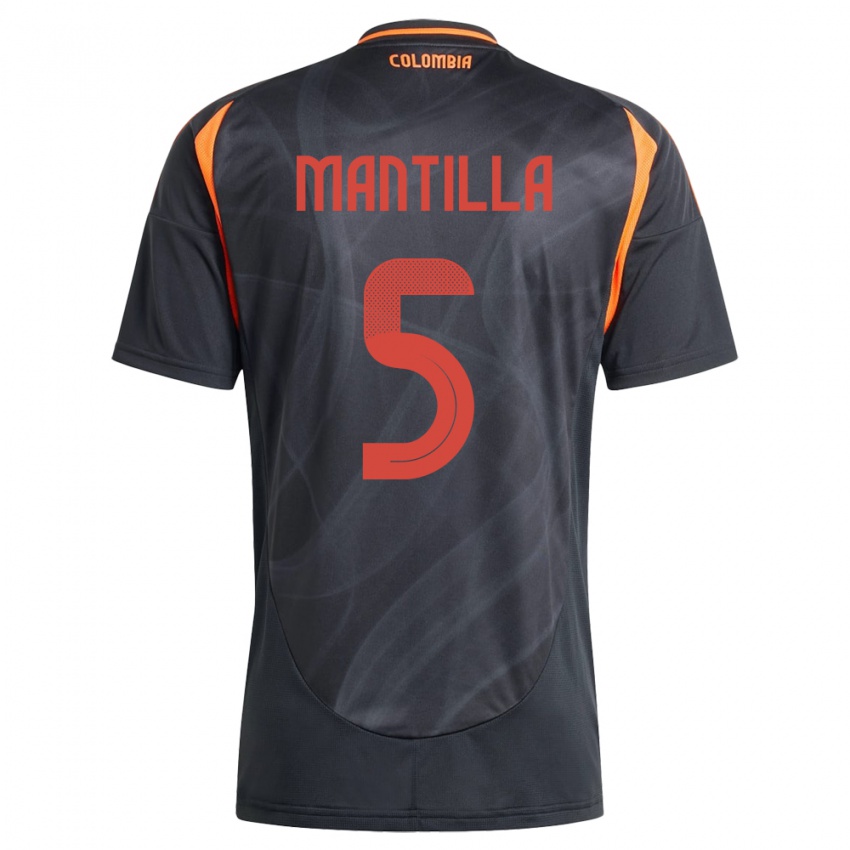 Hombre Camiseta Colombia Kevin Mantilla #5 Negro 2ª Equipación 24-26 La Camisa