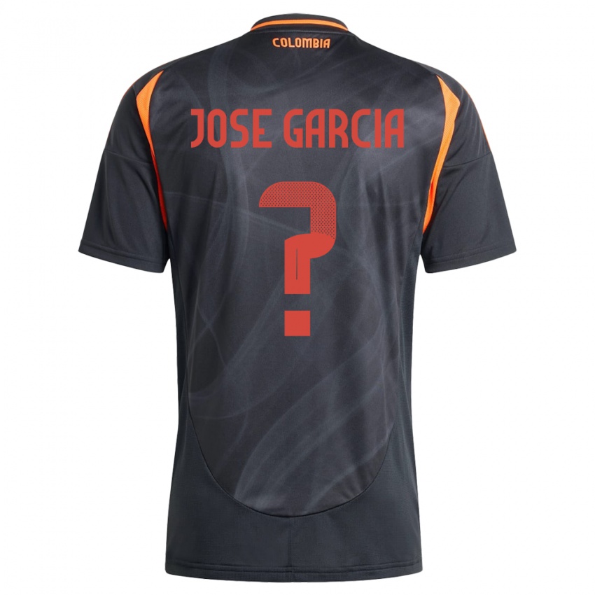 Hombre Camiseta Colombia José García #0 Negro 2ª Equipación 24-26 La Camisa