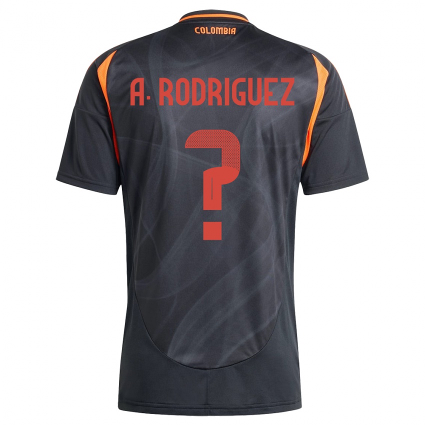 Hombre Camiseta Colombia Andrés Rodríguez #0 Negro 2ª Equipación 24-26 La Camisa