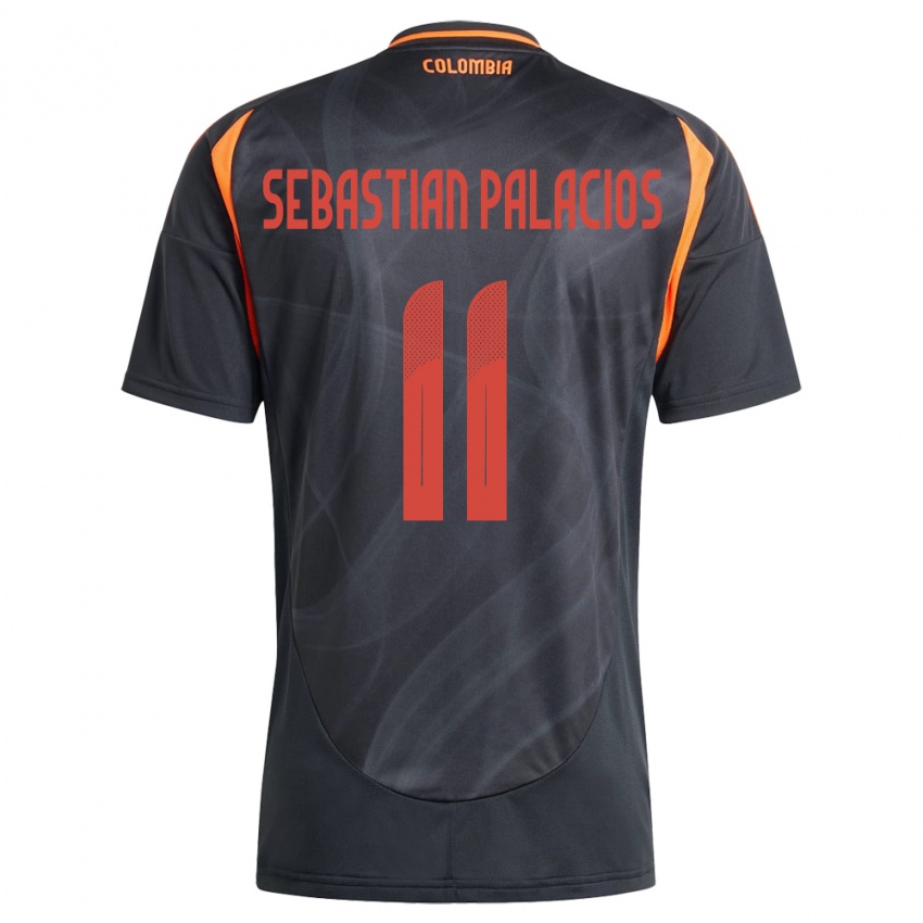 Hombre Camiseta Colombia Juan Sebastián Palacios #11 Negro 2ª Equipación 24-26 La Camisa