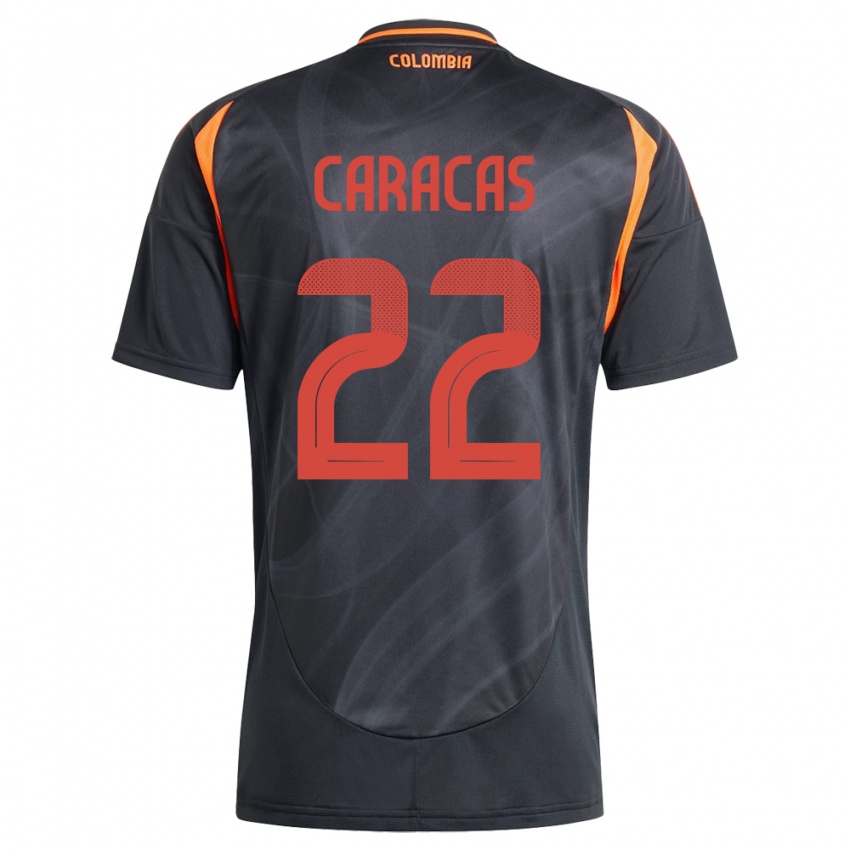 Hombre Camiseta Colombia Daniela Caracas #22 Negro 2ª Equipación 24-26 La Camisa