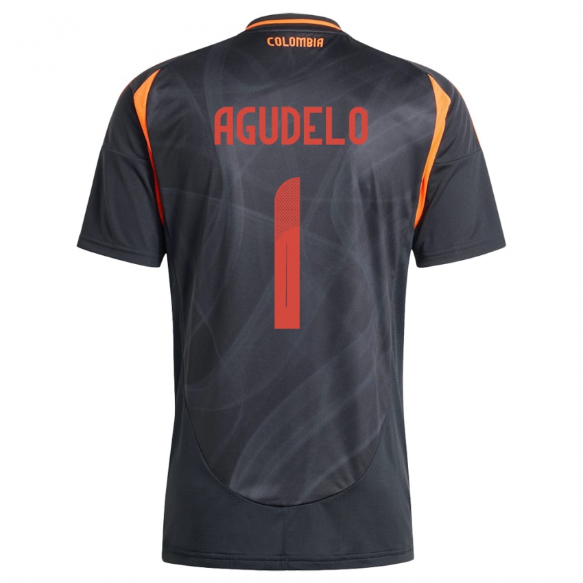 Hombre Camiseta Colombia Luisa Agudelo #1 Negro 2ª Equipación 24-26 La Camisa