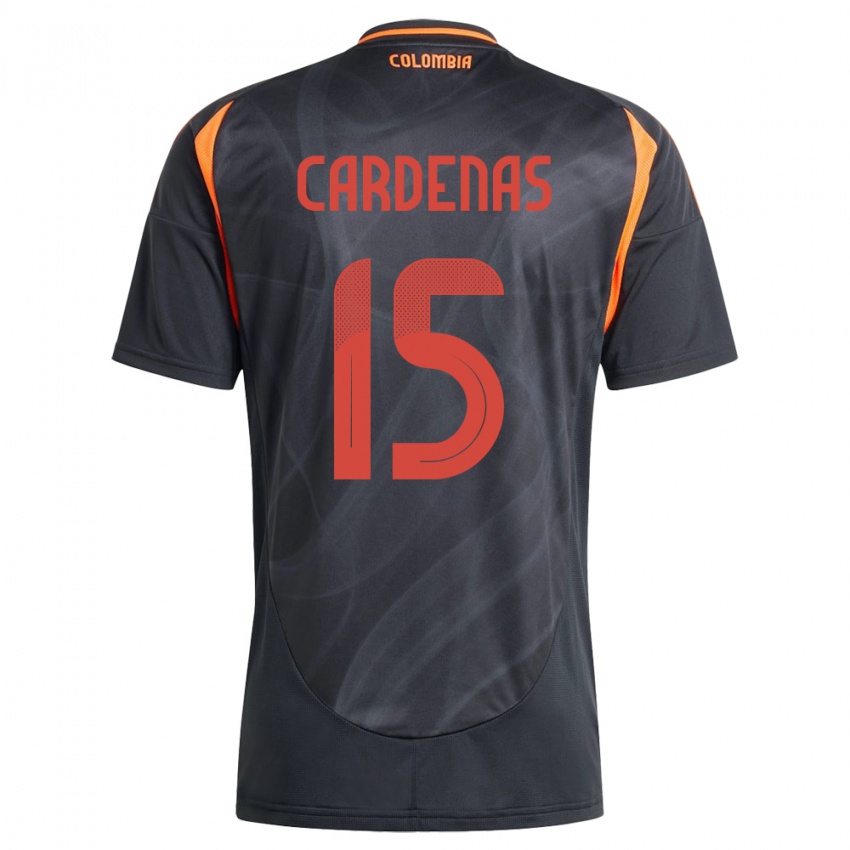 Hombre Camiseta Colombia Wendy Cárdenas #15 Negro 2ª Equipación 24-26 La Camisa