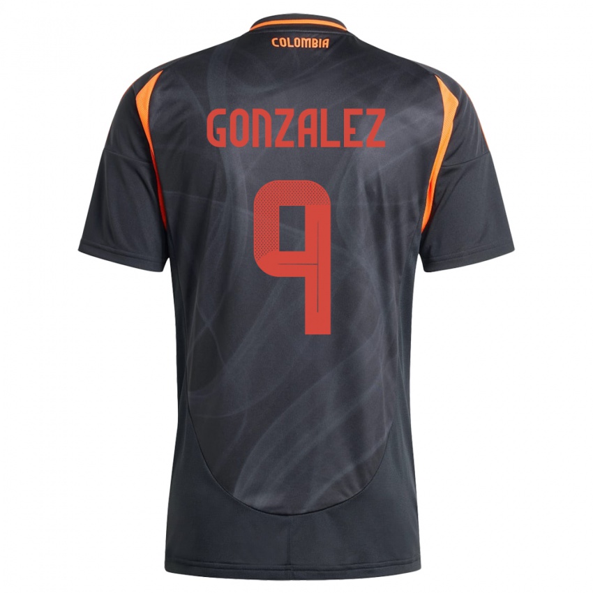 Hombre Camiseta Colombia Manuela González #9 Negro 2ª Equipación 24-26 La Camisa