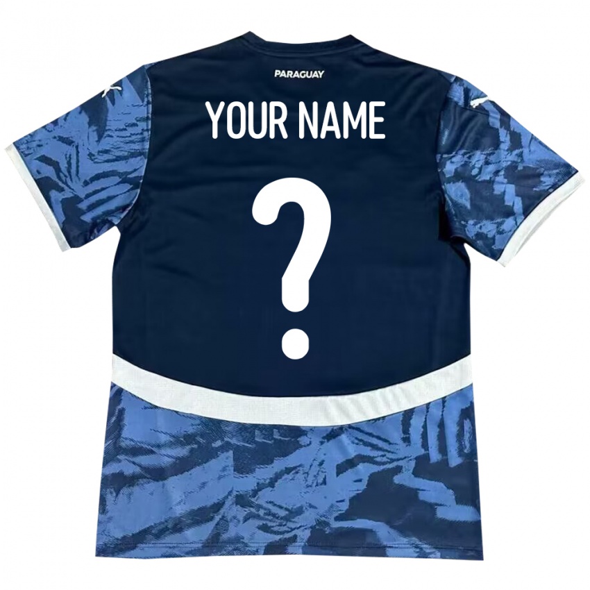 Hombre Camiseta Paraguay Su Nombre #0 Azul 2ª Equipación 24-26 La Camisa