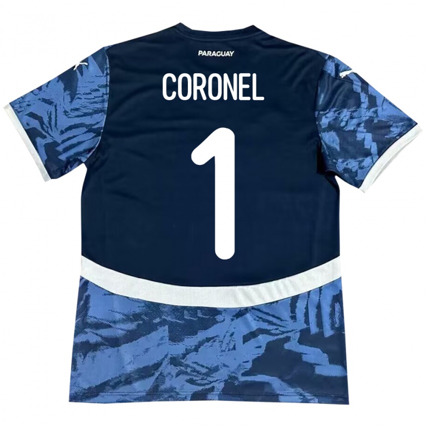 Hombre Camiseta Paraguay Carlos Coronel #1 Azul 2ª Equipación 24-26 La Camisa