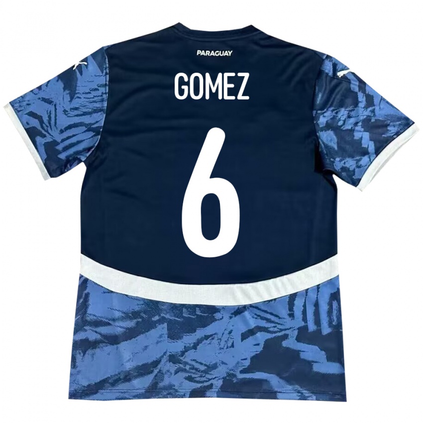 Hombre Camiseta Paraguay Marcos Gómez #6 Azul 2ª Equipación 24-26 La Camisa