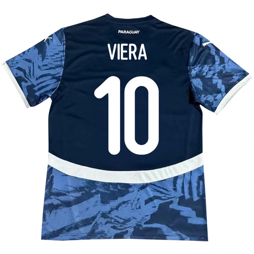 Hombre Camiseta Paraguay Wílder Viera #10 Azul 2ª Equipación 24-26 La Camisa