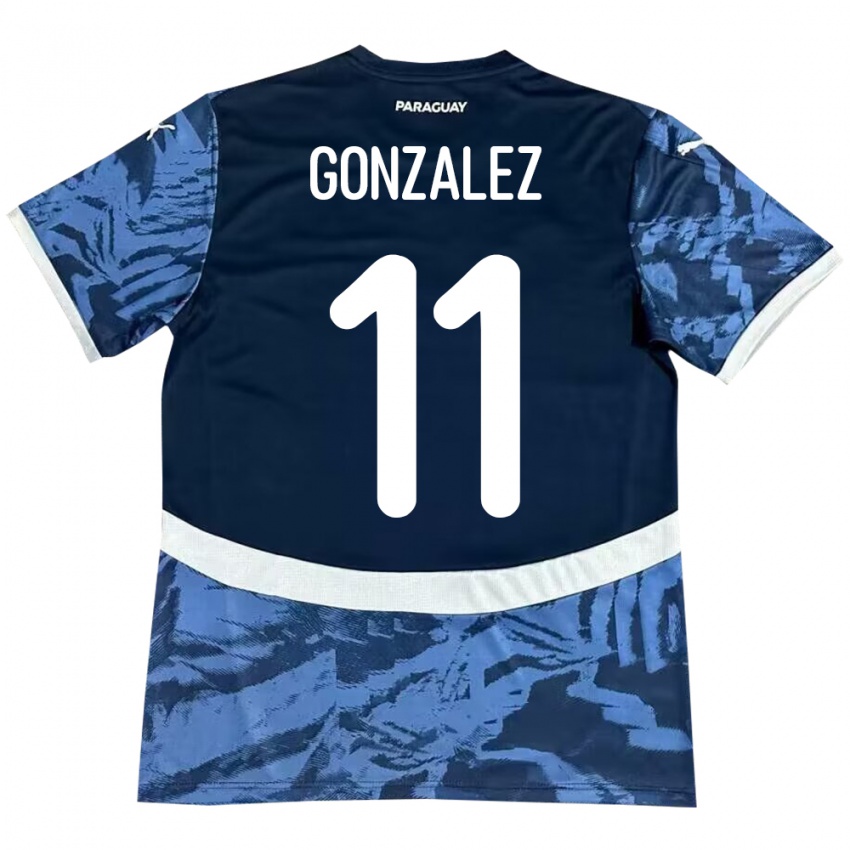 Hombre Camiseta Paraguay Enso González #11 Azul 2ª Equipación 24-26 La Camisa