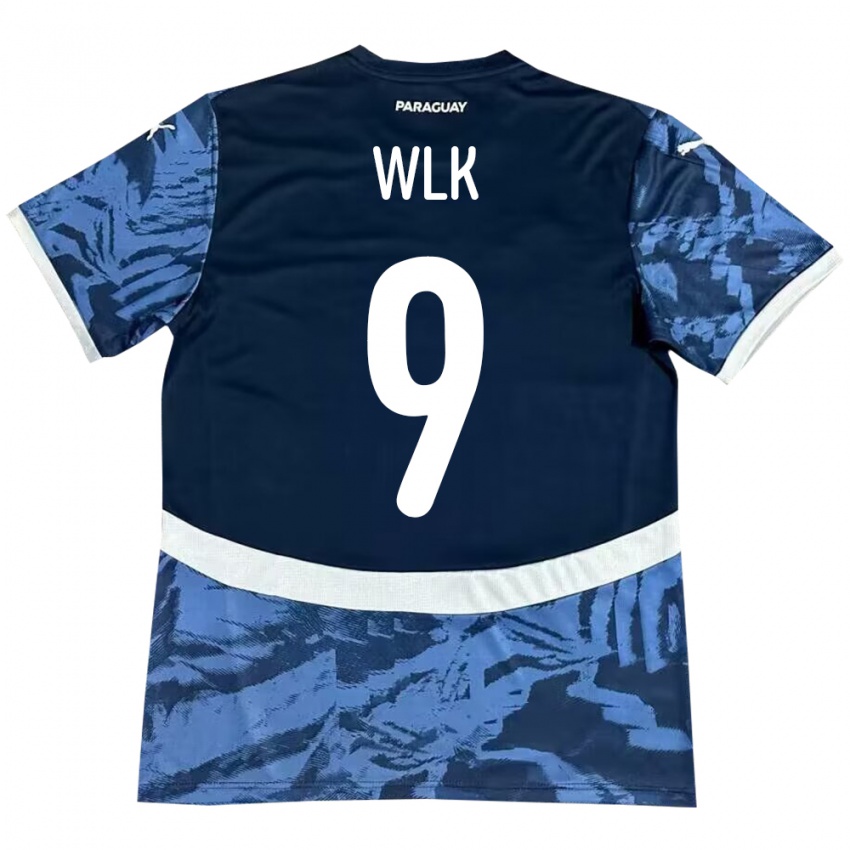 Hombre Camiseta Paraguay Allan Wlk #9 Azul 2ª Equipación 24-26 La Camisa