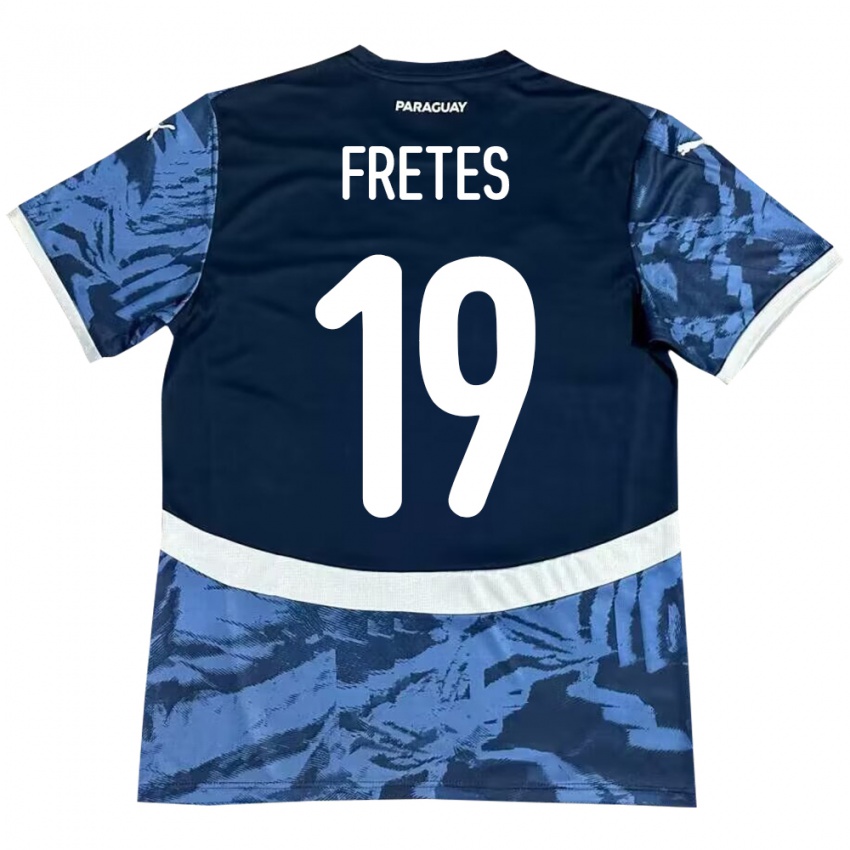 Hombre Camiseta Paraguay Alexis Fretes #19 Azul 2ª Equipación 24-26 La Camisa