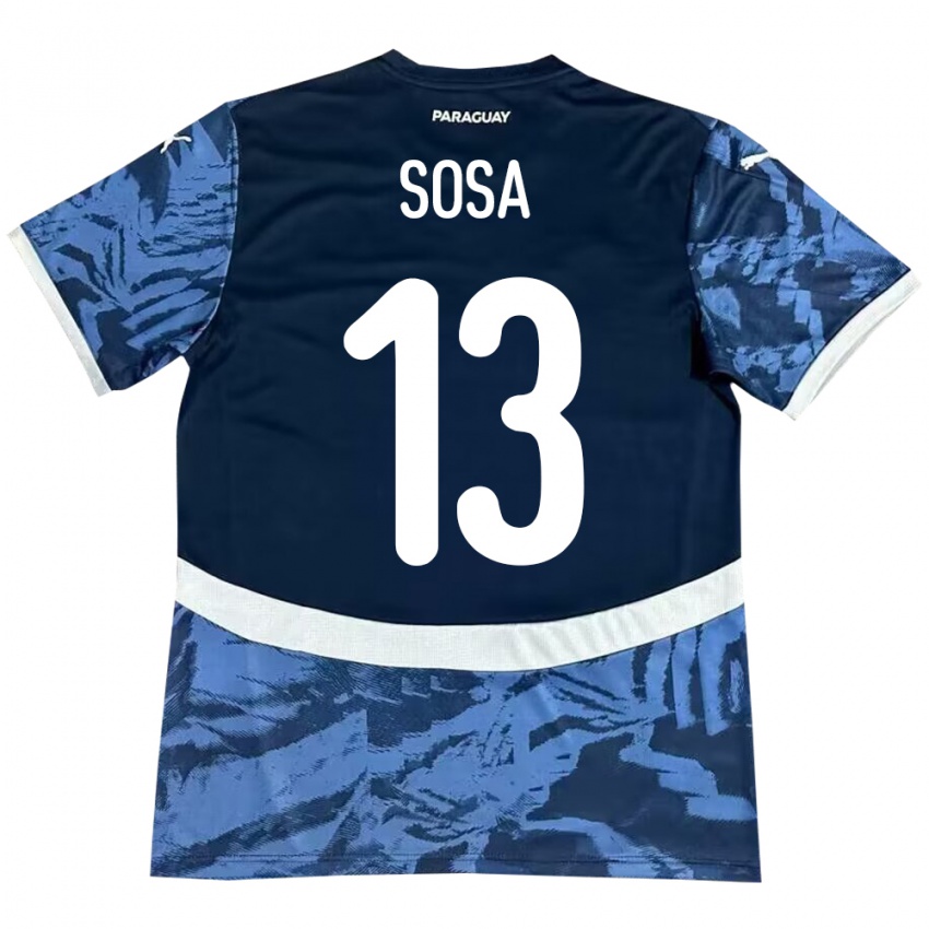 Hombre Camiseta Paraguay Alex Sosa #13 Azul 2ª Equipación 24-26 La Camisa