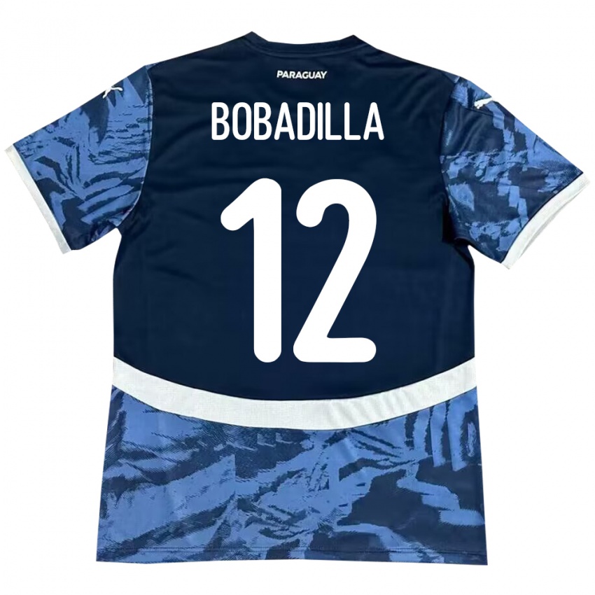 Hombre Camiseta Paraguay Alicia Bobadilla #12 Azul 2ª Equipación 24-26 La Camisa