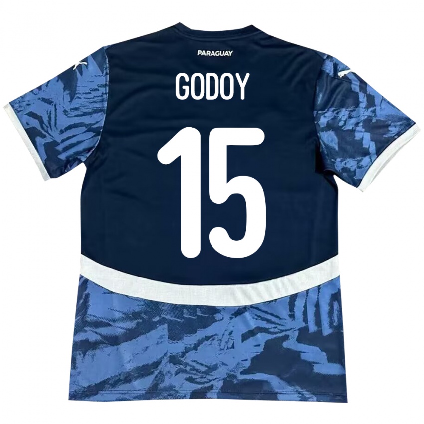 Hombre Camiseta Paraguay Fanny Godoy #15 Azul 2ª Equipación 24-26 La Camisa