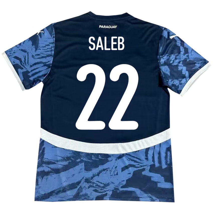 Hombre Camiseta Paraguay Gloria Saleb #22 Azul 2ª Equipación 24-26 La Camisa