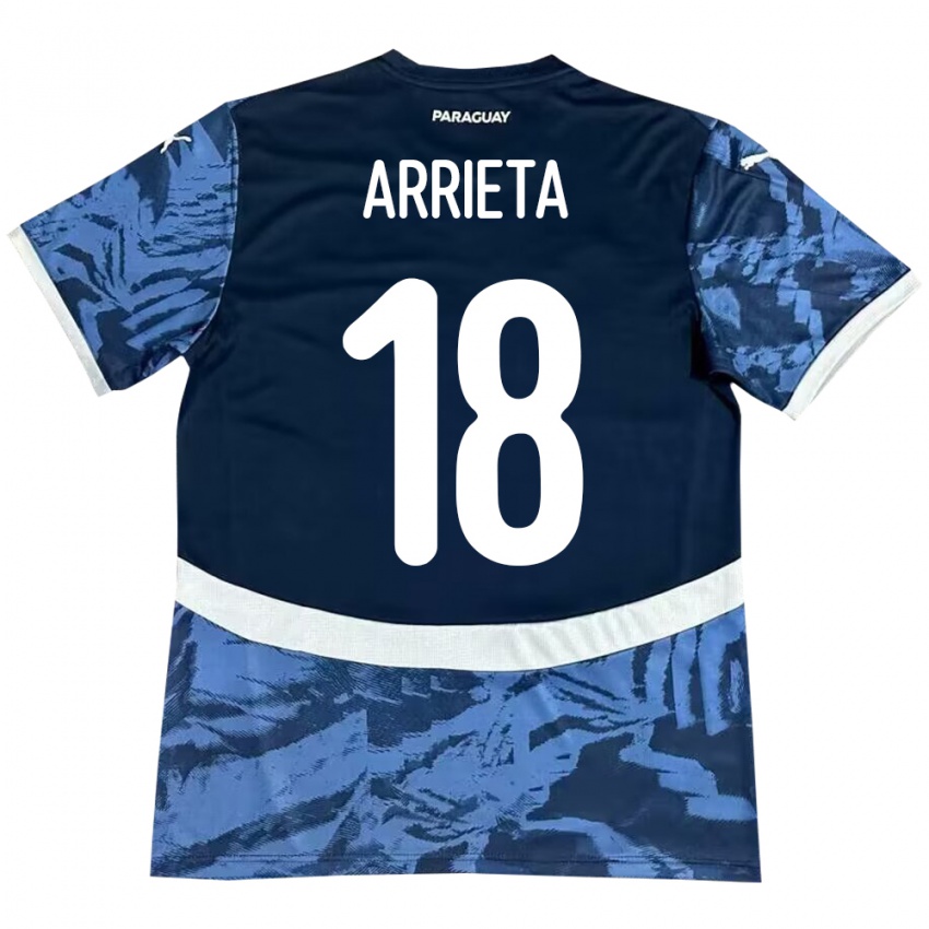 Hombre Camiseta Paraguay Camila Arrieta #18 Azul 2ª Equipación 24-26 La Camisa