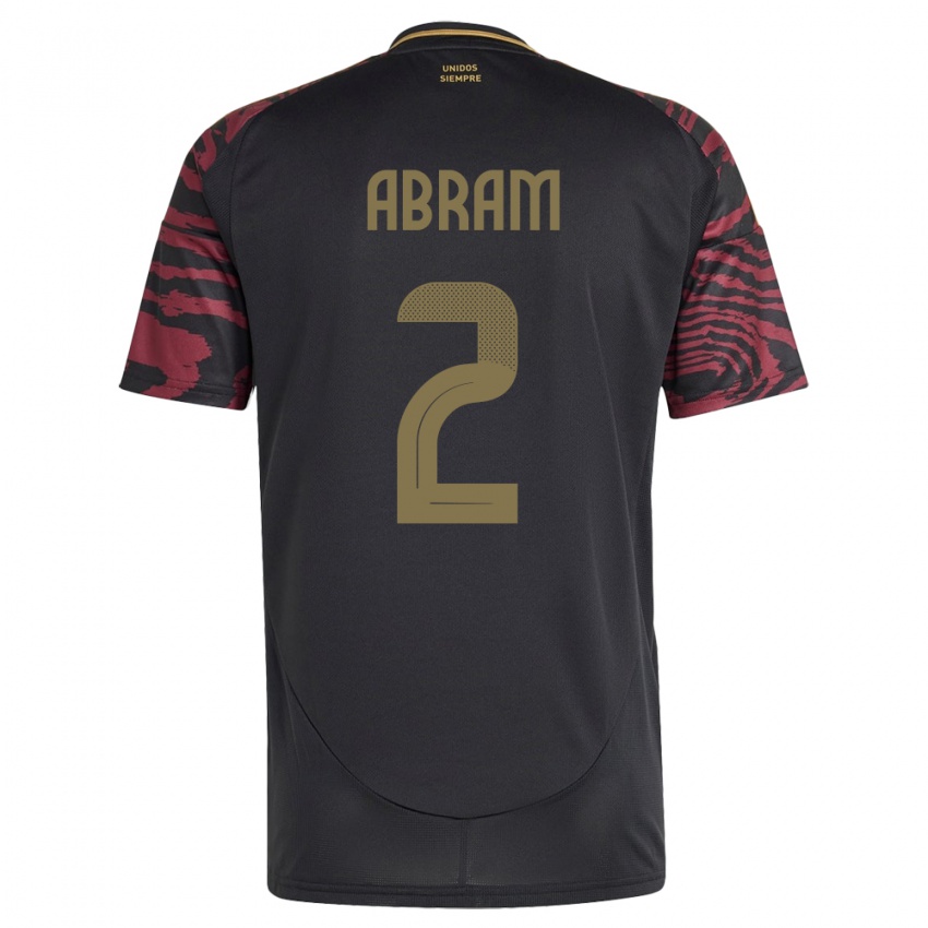 Hombre Camiseta Perú Luis Abram #2 Negro 2ª Equipación 24-26 La Camisa