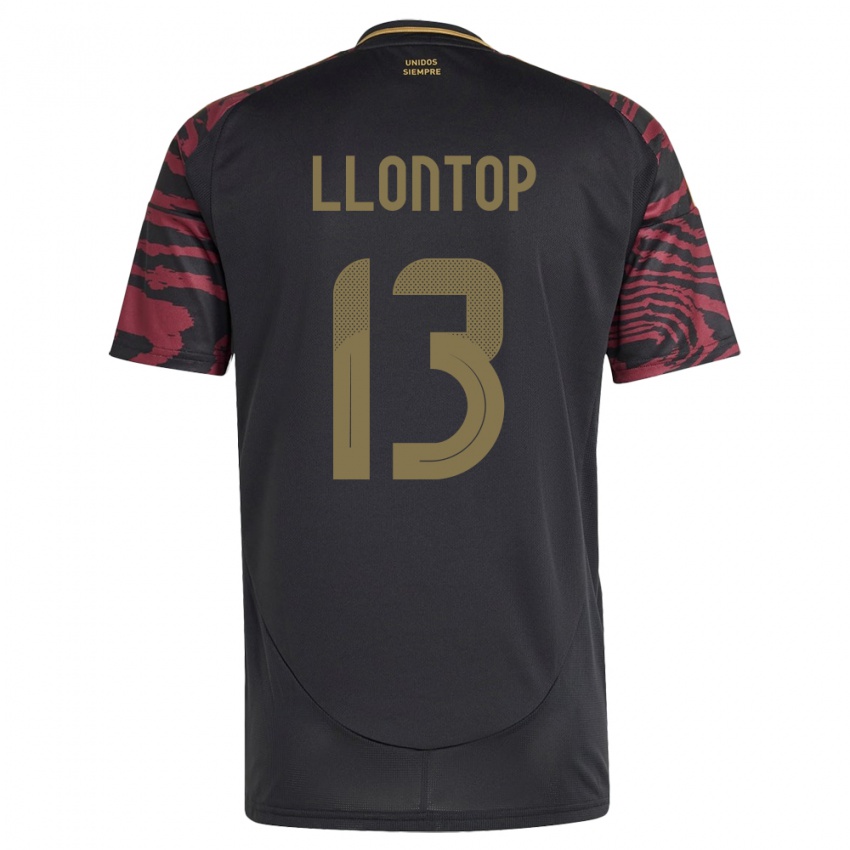 Hombre Camiseta Perú Mathías Llontop #13 Negro 2ª Equipación 24-26 La Camisa