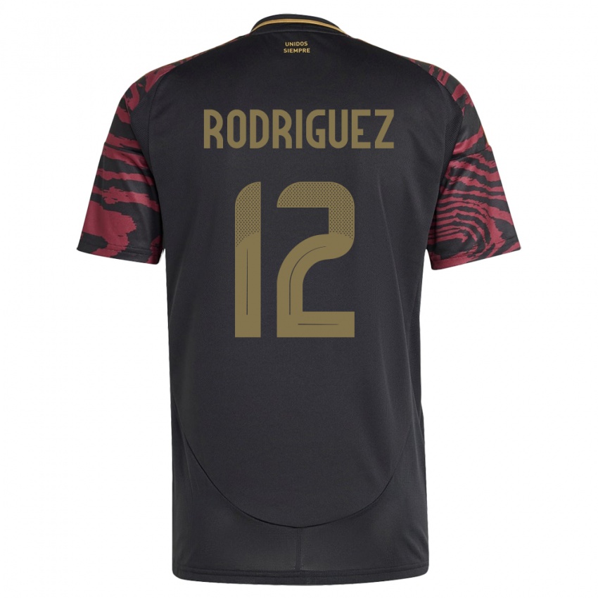 Hombre Camiseta Perú Jhefferson Rodríguez #12 Negro 2ª Equipación 24-26 La Camisa