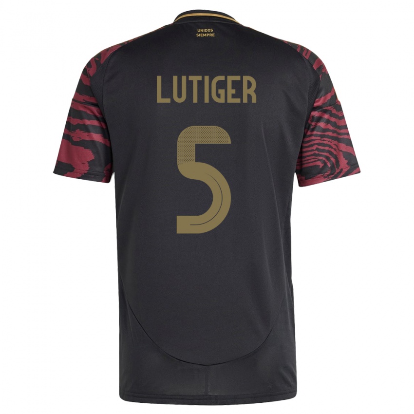 Hombre Camiseta Perú Rafael Lutiger #5 Negro 2ª Equipación 24-26 La Camisa