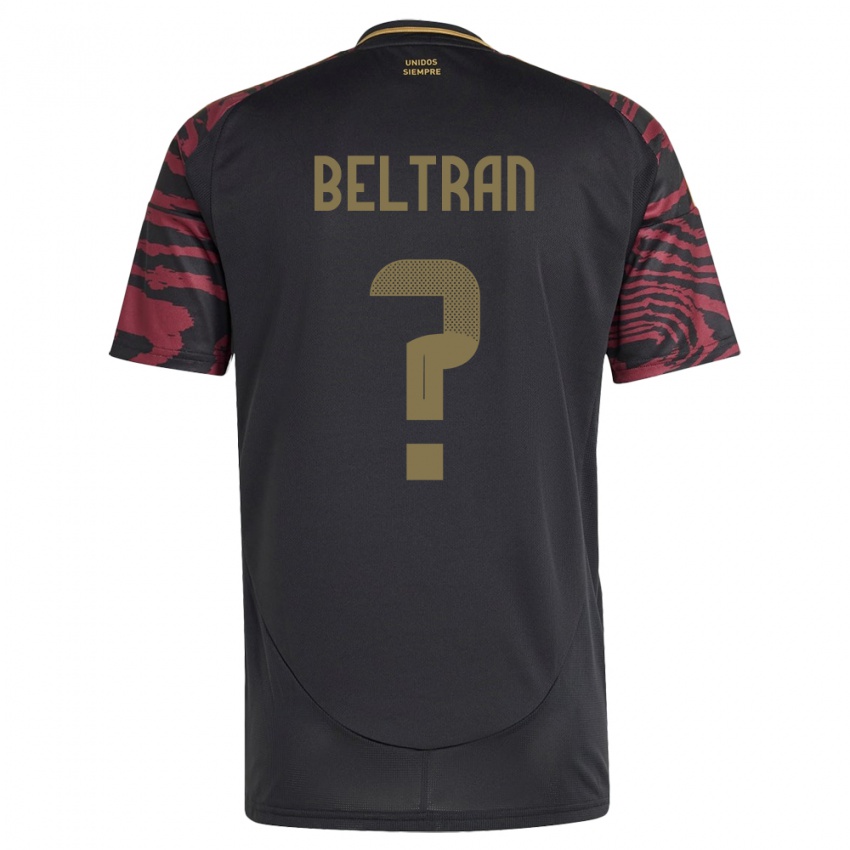 Hombre Camiseta Perú Adrián Beltrán #0 Negro 2ª Equipación 24-26 La Camisa