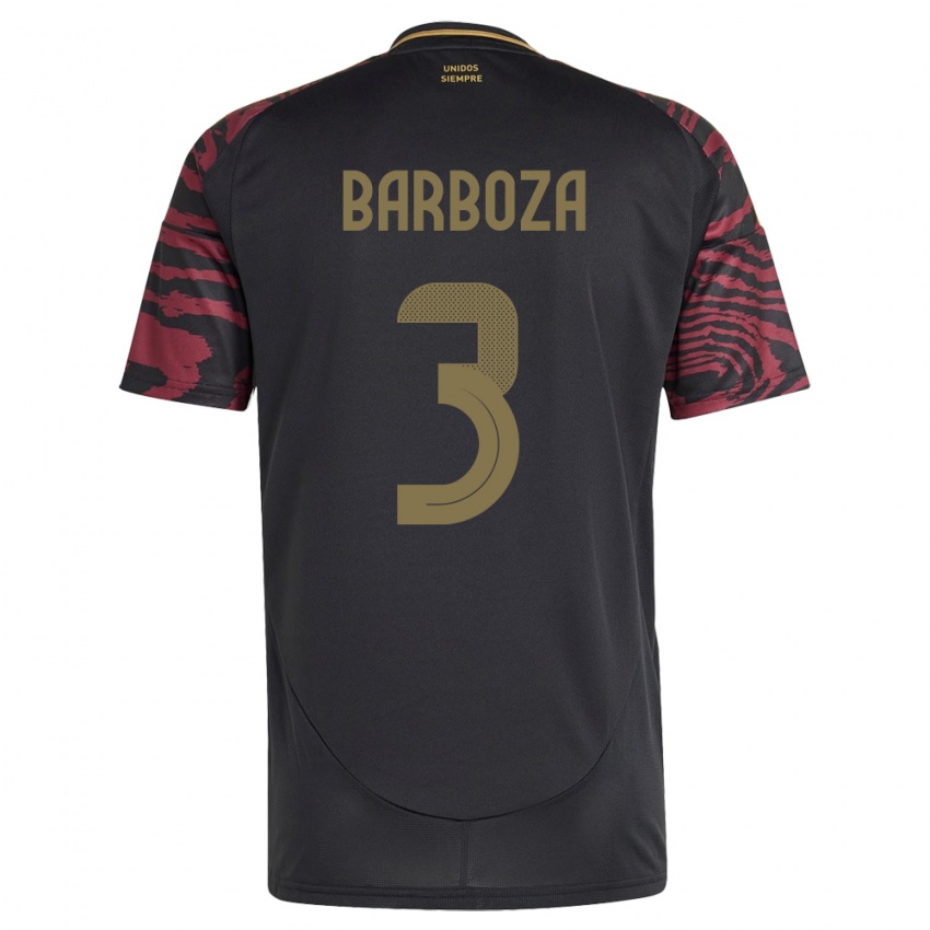 Hombre Camiseta Perú Matías Barboza #3 Negro 2ª Equipación 24-26 La Camisa