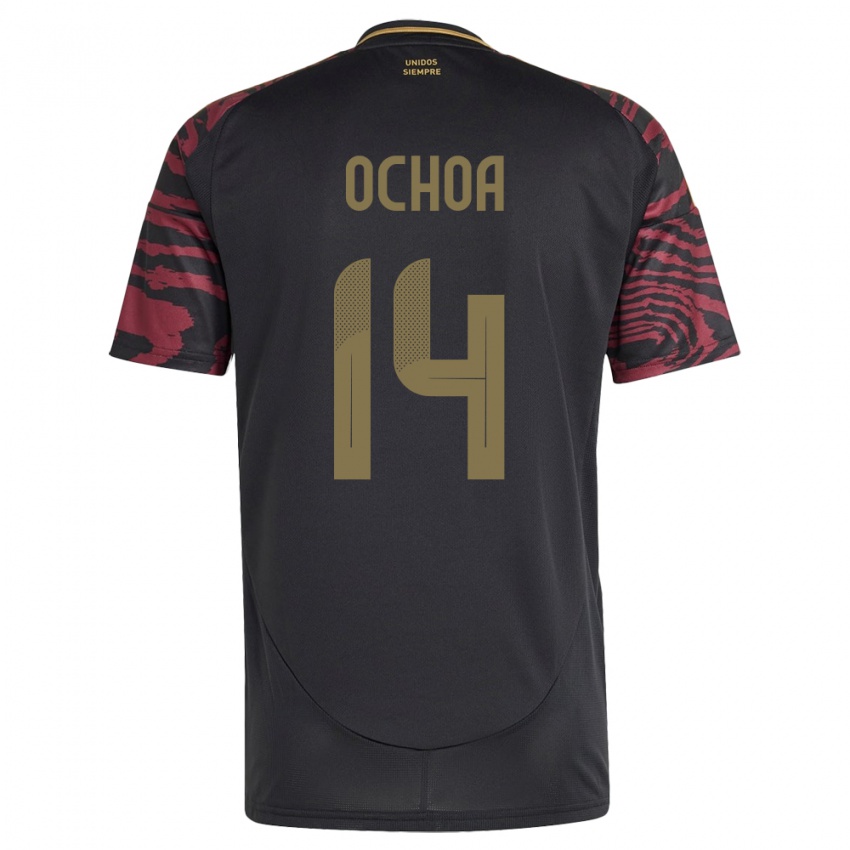 Hombre Camiseta Perú Victoria Ochoa #14 Negro 2ª Equipación 24-26 La Camisa