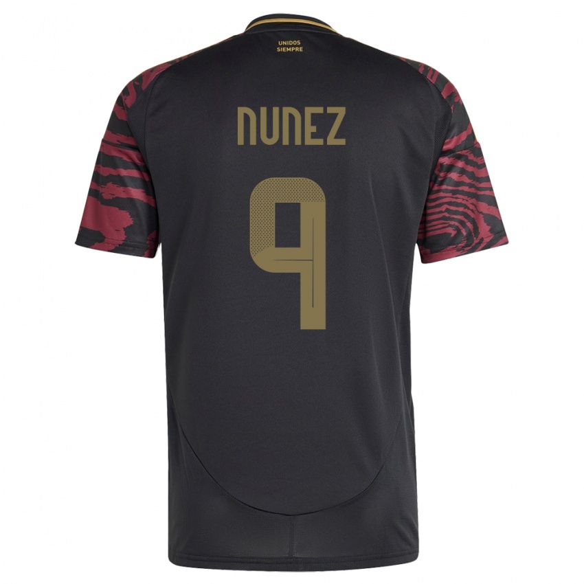 Hombre Camiseta Perú Pierina Núñez #9 Negro 2ª Equipación 24-26 La Camisa