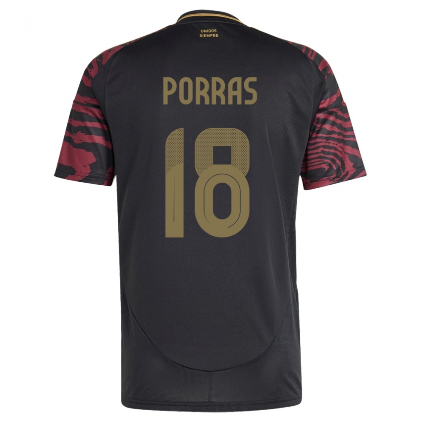 Hombre Camiseta Perú Sashenka Porras #18 Negro 2ª Equipación 24-26 La Camisa