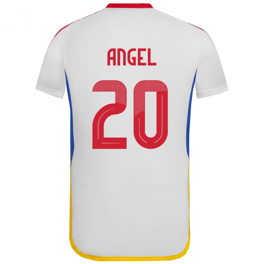 Hombre Camiseta Venezuela Wilker Ángel #20 Blanco 2ª Equipación 24-26 La Camisa