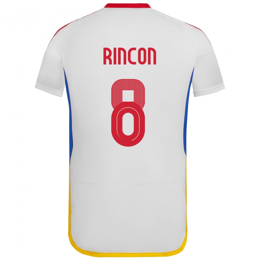 Hombre Camiseta Venezuela Tomás Rincón #8 Blanco 2ª Equipación 24-26 La Camisa
